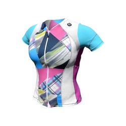 WOMEN SKIN COOLER TRI TOP SHORT SLEEVE MULTI PRINT